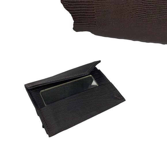 Vintage 1960s Leather Purse Chocolate Brown Faux Snakeskin Randley Handbag - Picture 8 of 15